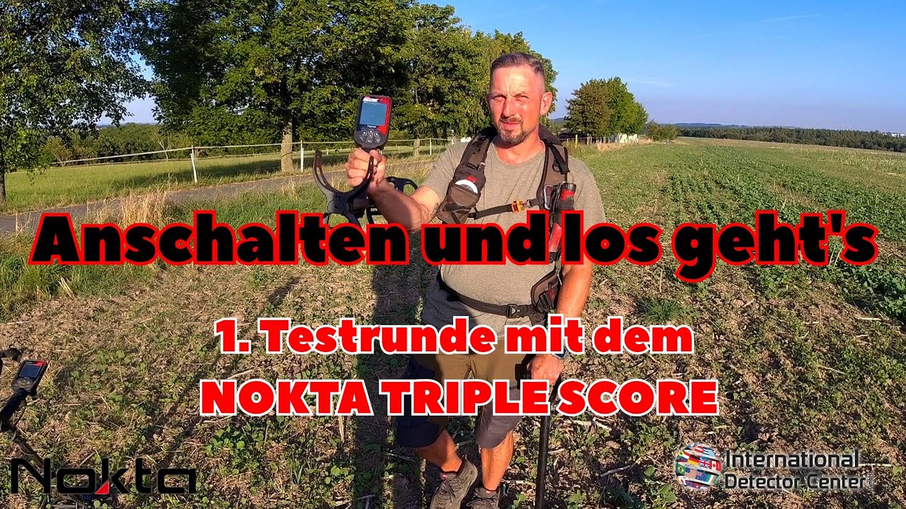 Die 1. Testrunde mit dem Nokta Triple Score! Anschalten und los geht's! Sondeln Schatzsuche