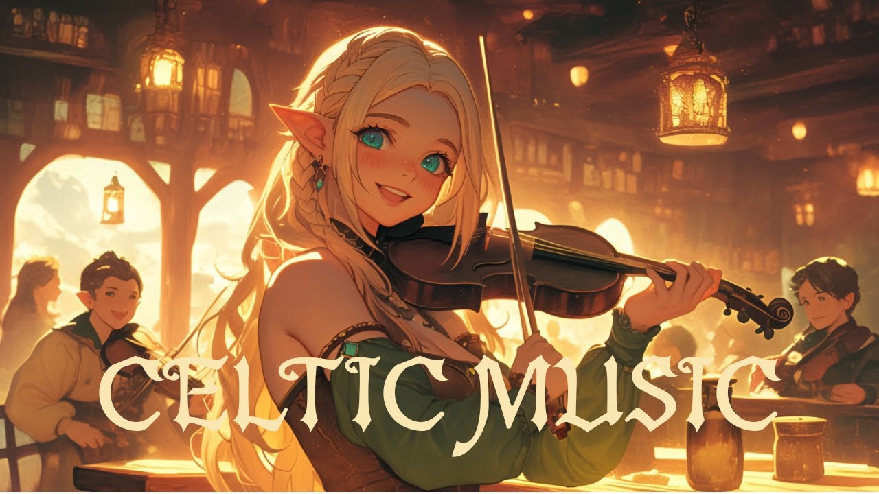 【Celtic Music】Fantasy Tavern Ambience | Elf Playing the Fiddle in a Medieval Inn &ndash; Relaxing D&D BGM