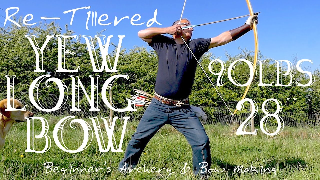 Yew Longbow & Broken Arrow. My Yew 'Warbow' re-tillered to 90lbs @ 28