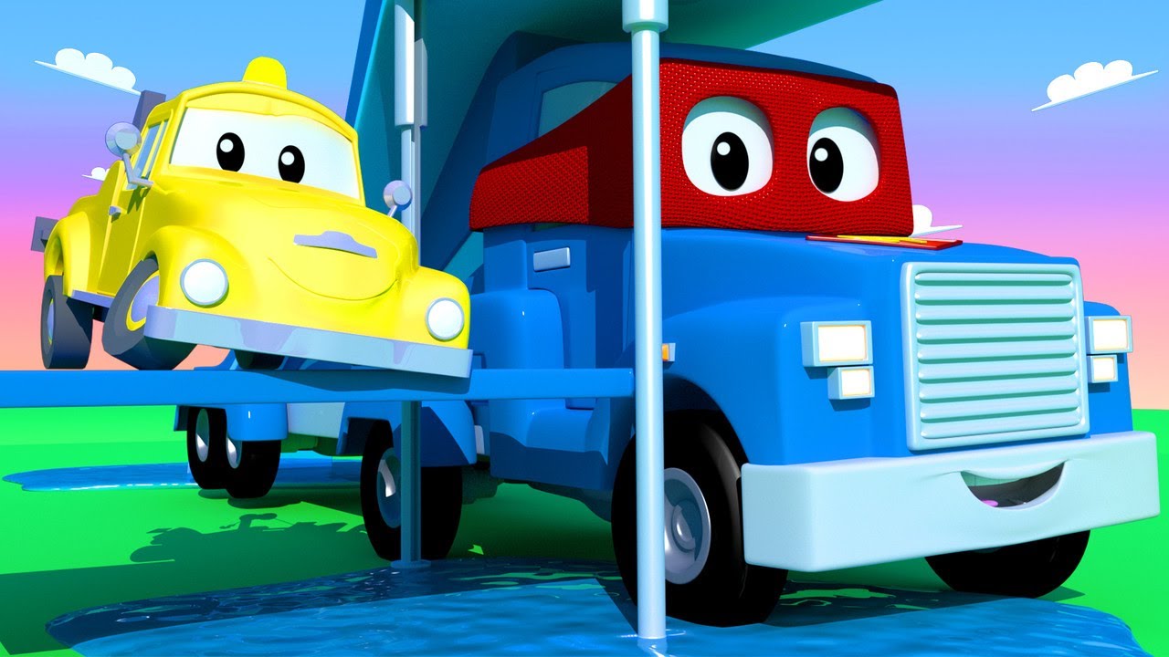videos de caminhões para crianças - O caminhão toboágua  - Carl o Super Caminhão na Cidade do Carro