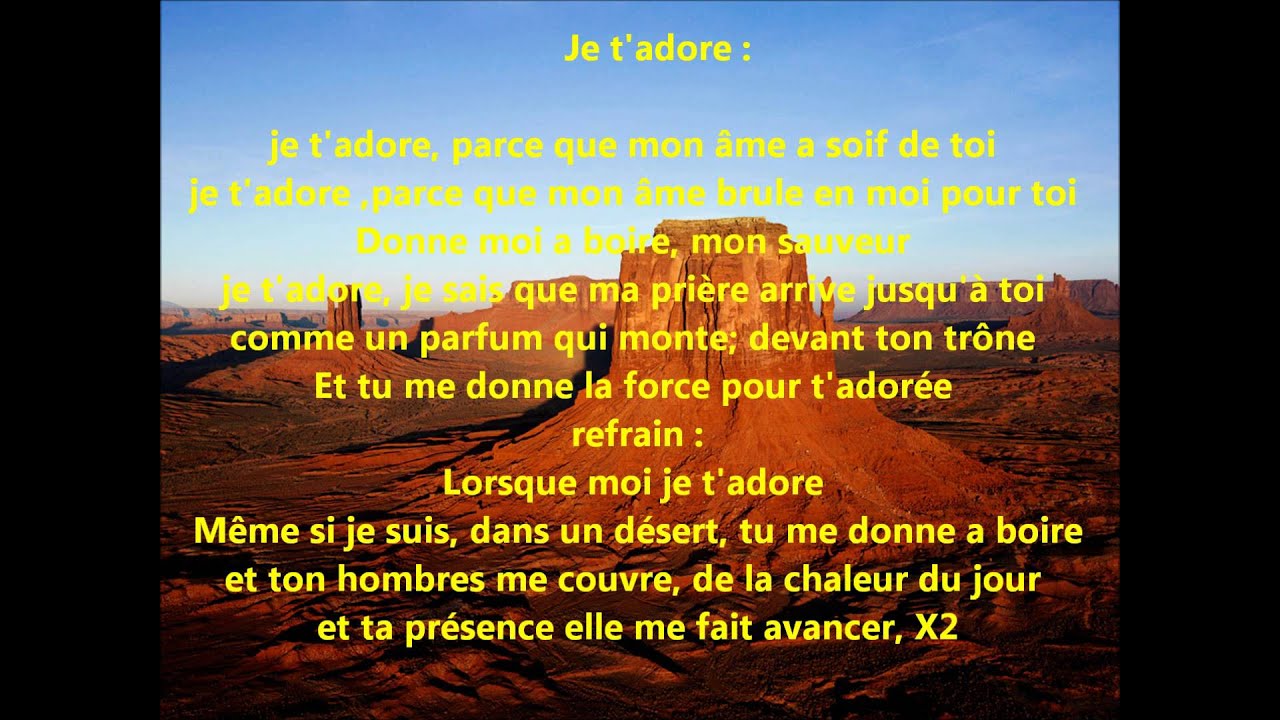 cantique je t'adort play-back