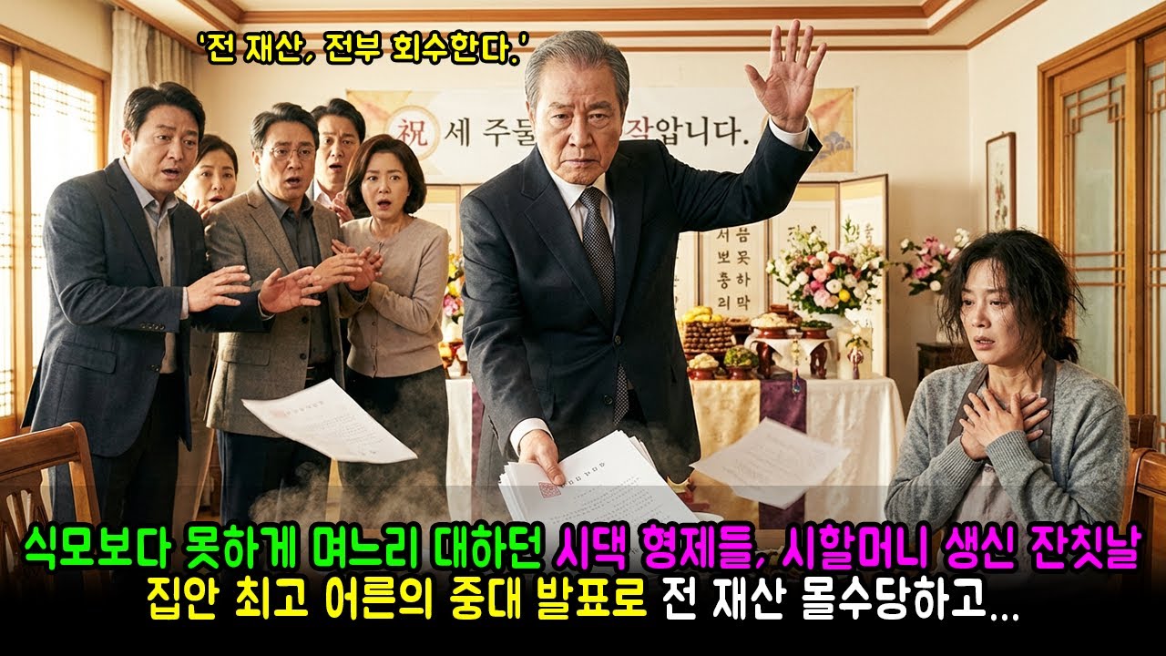 식모보다 못하게 며느리 대하던 시댁 형제들, 시할머니 생신 잔칫날 집안 최고 어른의 중대 발표로 전 재산 몰수당하고... | 반전사연 | 감동사연 | 노후사연 | 막장사연