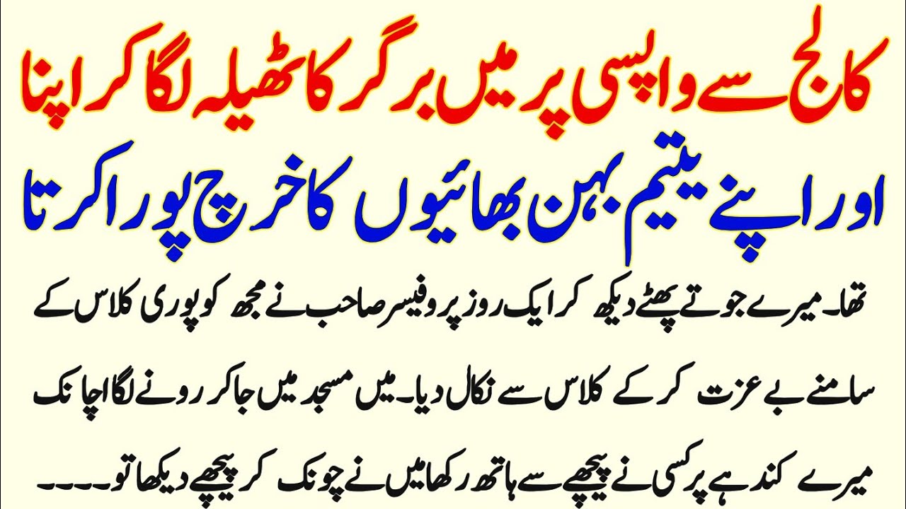 College Se Wapasi Per Main Burger Ka Thela Laga Kar || Stories Of Life 