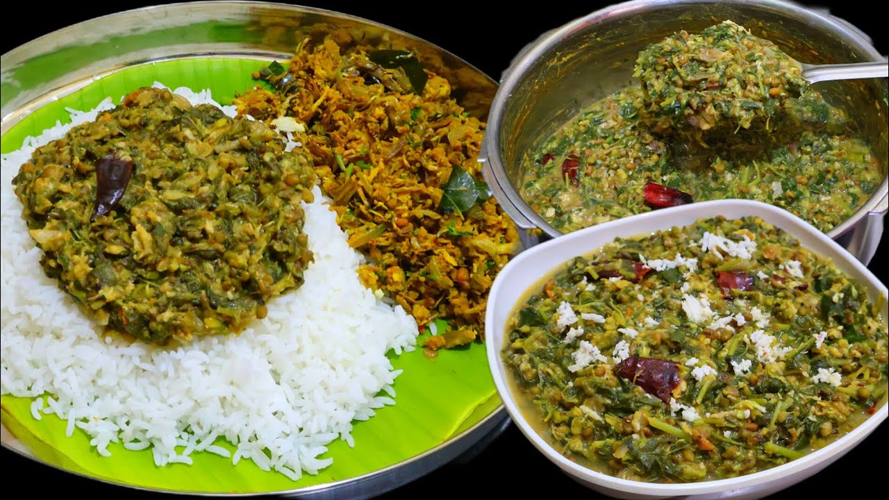 பச்சை பயறு🔥🔥வச்சி கீரை மசியல்😮 | Green gram spinach masiyal😋 | South Indian Cooking with Ammu