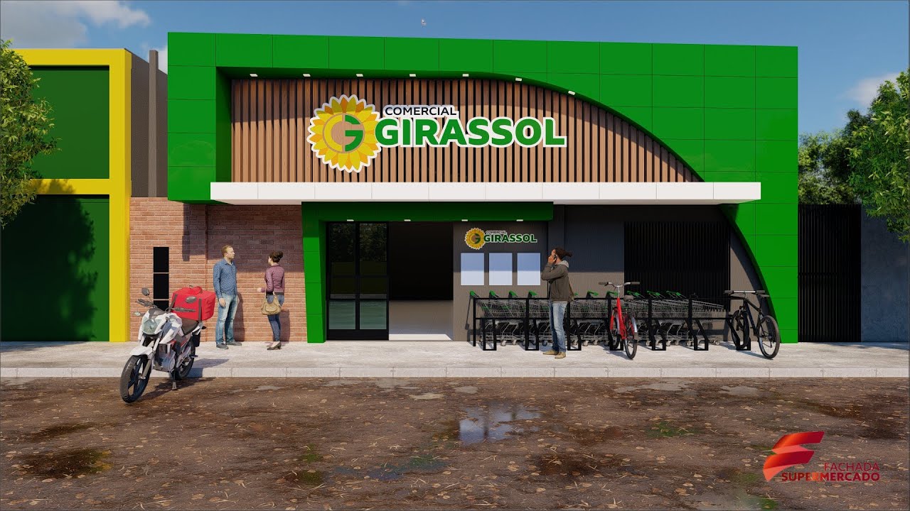 Projeto de Fachada Supermercado Girassol | Aripuana - MT