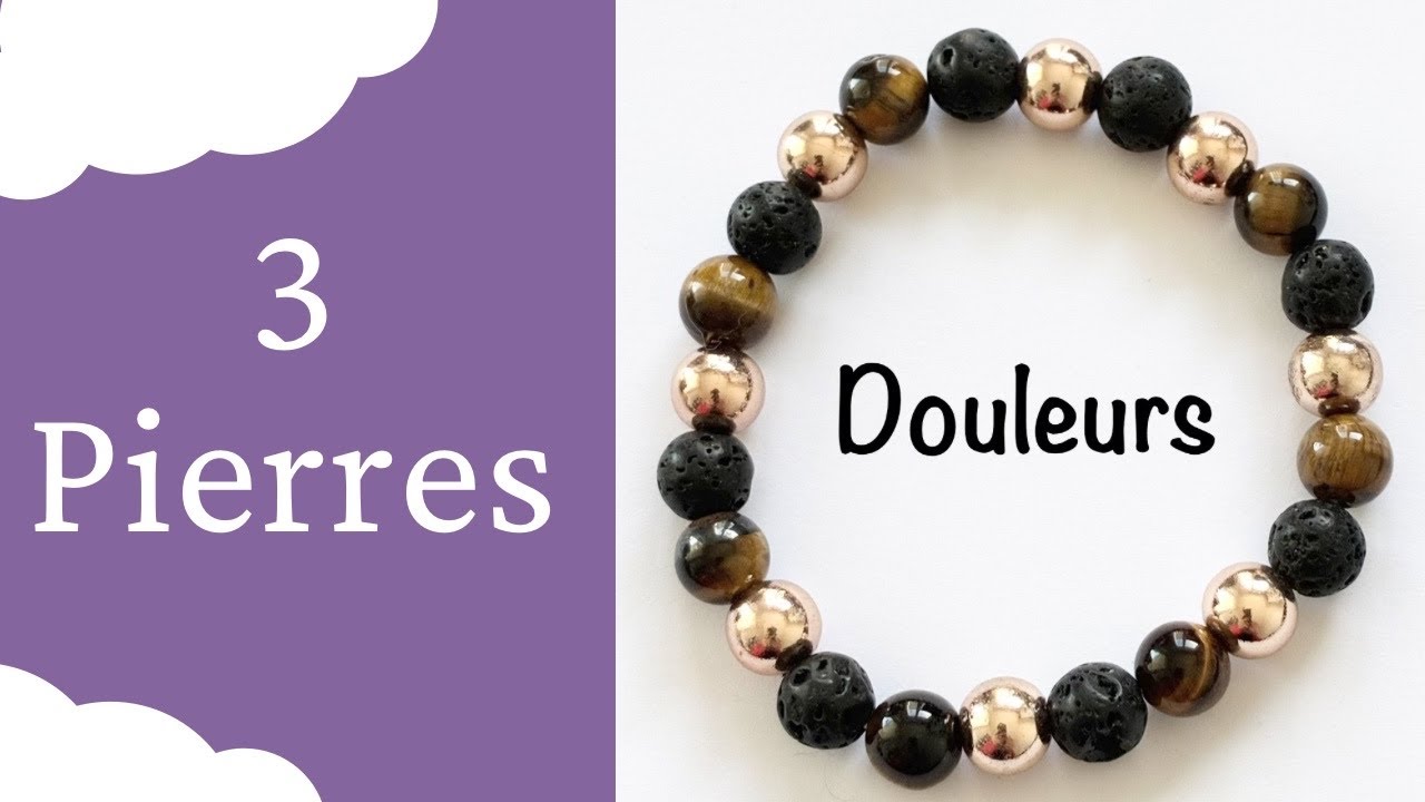 Douleur Inflammation Dos : Bracelet Lithoth&eacute;rapie Pierres naturelles - L&rsquo; Aurore C&eacute;leste - M&eacute;dium