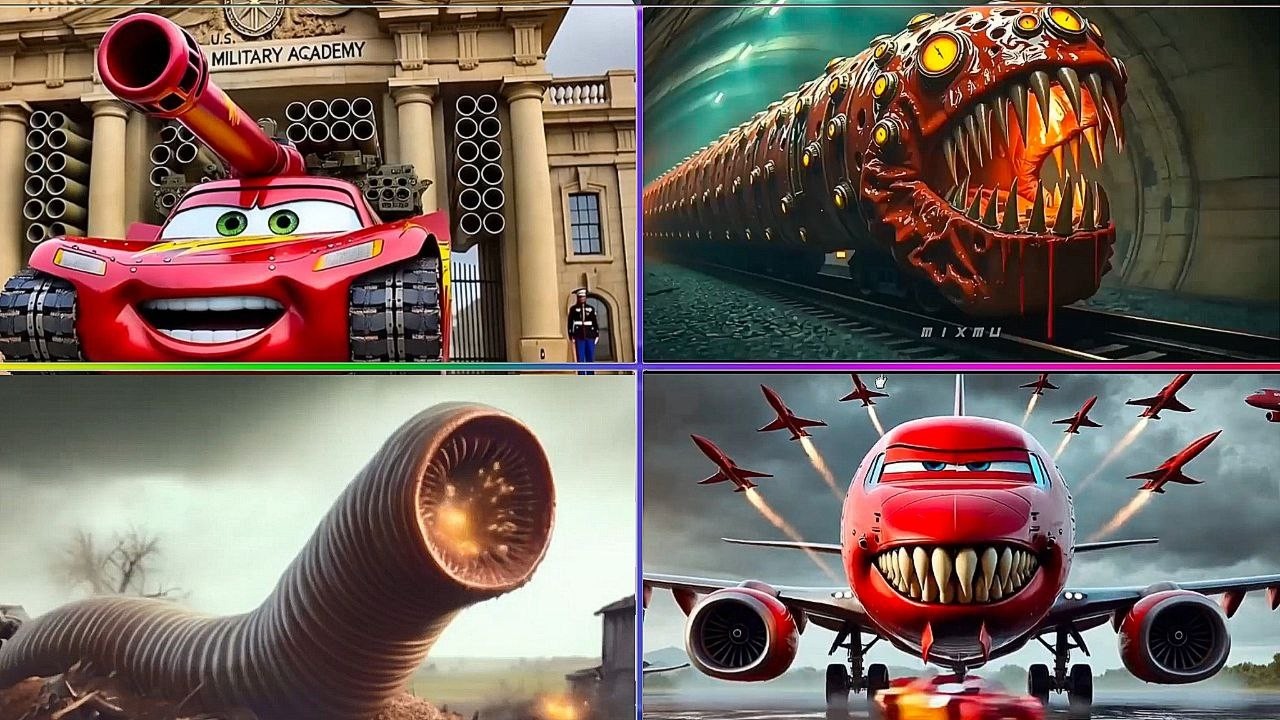 Eriosion Worm VS McQueen TANK VS McQueen SKY Monster VS Train Eater Tiles Hop EDM Rush 🔥