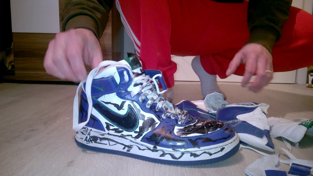 My Nike Air Force painted and destroyed for Lovin Snkrs