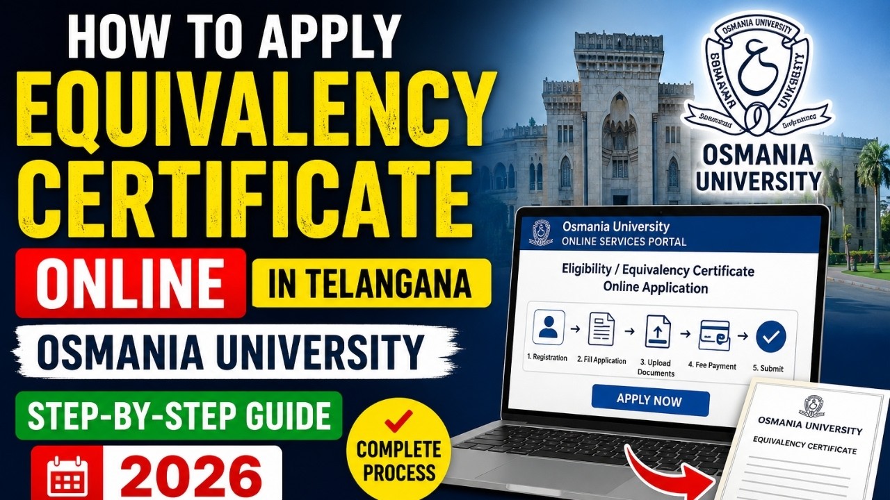 How to Apply Equivalency Certificate Online in Telangana | Osmania University Step-by-Step Guide