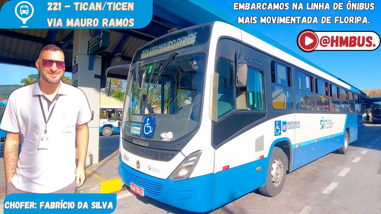 Do Centro a Canasvieiras na linha 221, a mais movimentada de Floripa no Volkswagen 17.230 ODS.