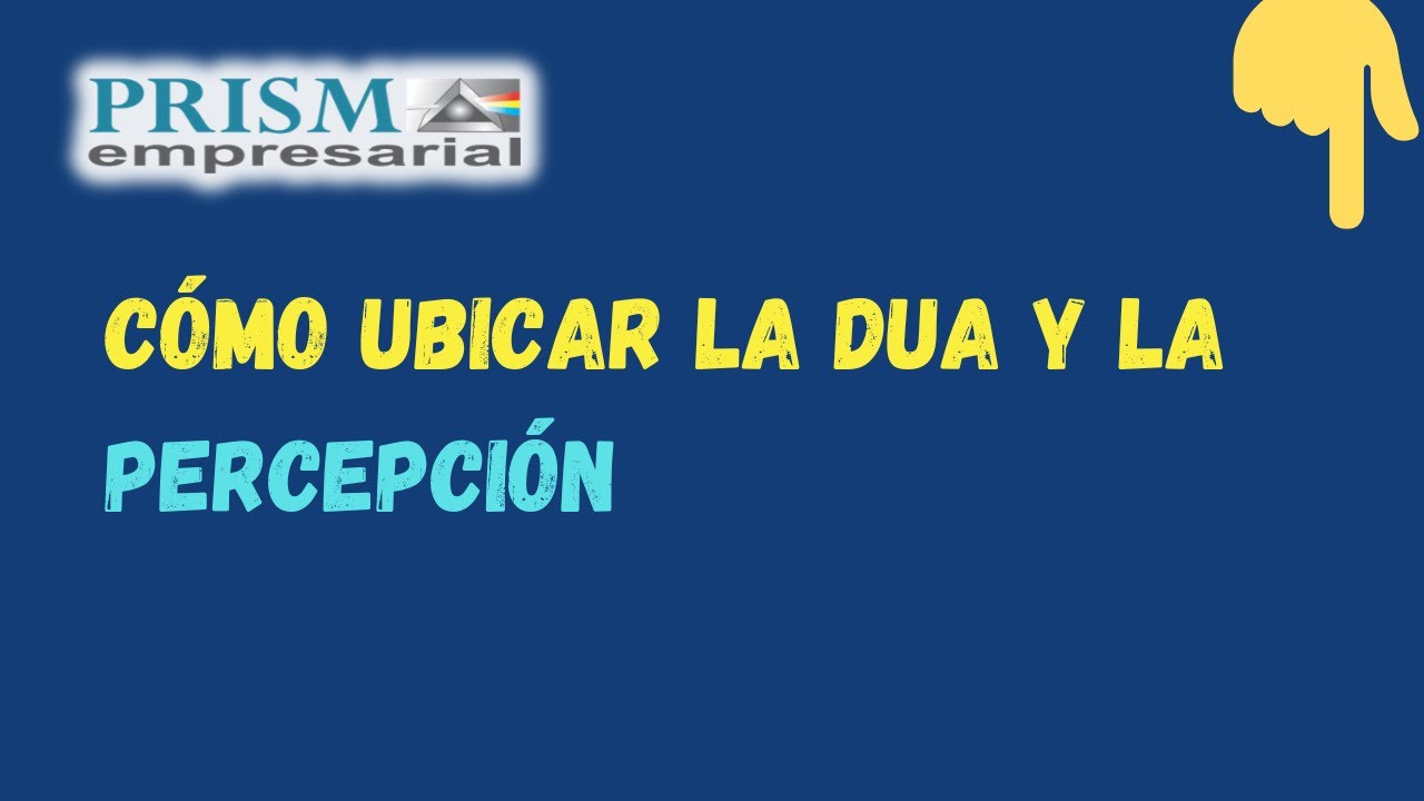Cómo ubicar la DUA y la Percepción 👈