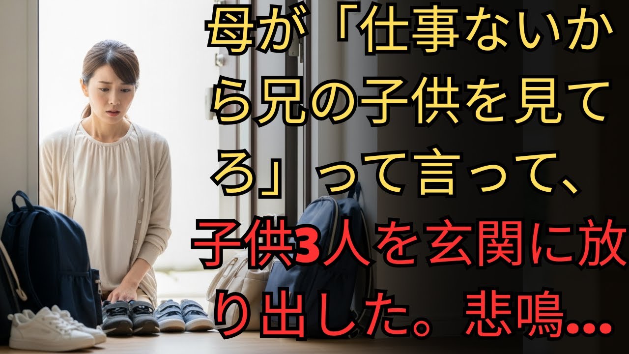 母が「仕事ないから兄の子供を見てろ」って言って、子供3人を玄関に放り出した。悲鳴…
