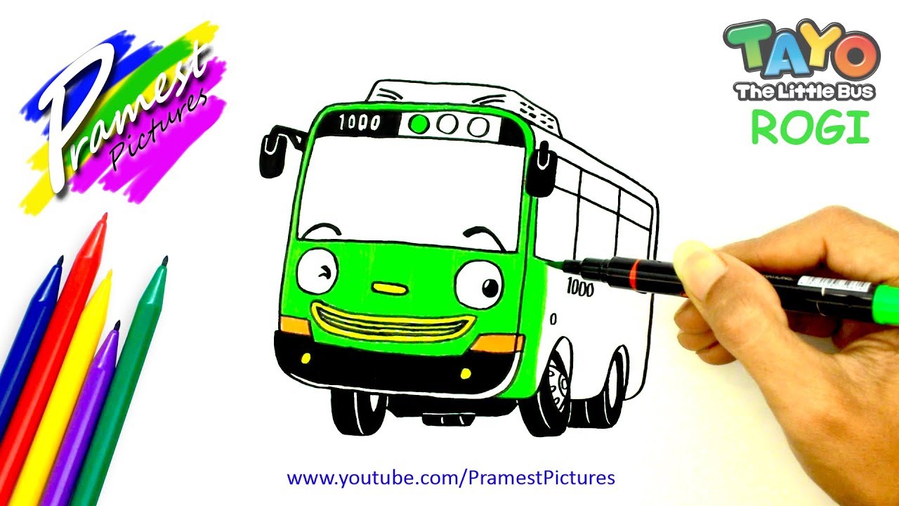 Rogi | Menggambar Dan Mewarnai Gambar Mobil Tayo The Little Bus