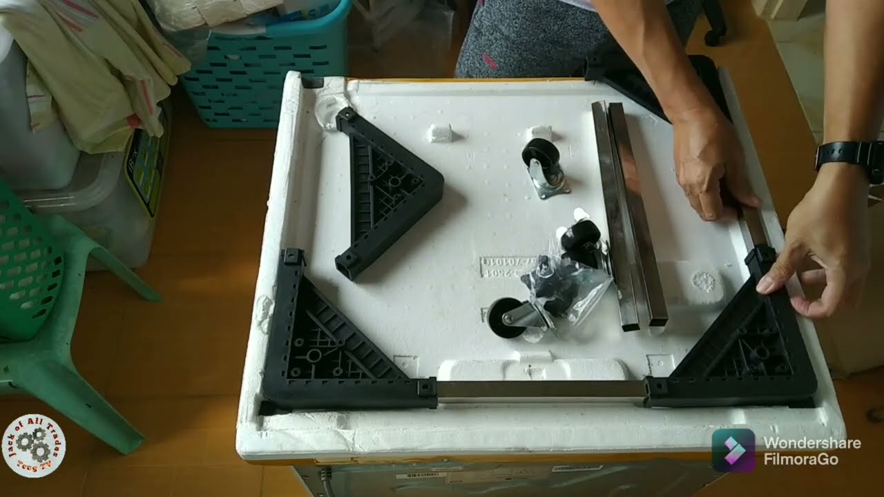 The right way to assemble special base for washing machine and refrigerator