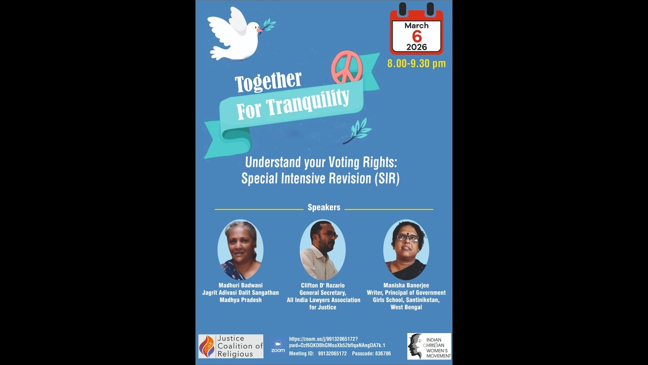 Together for Tranquility | Understand your Voting Rights: Special Intensive Revision (SIR)