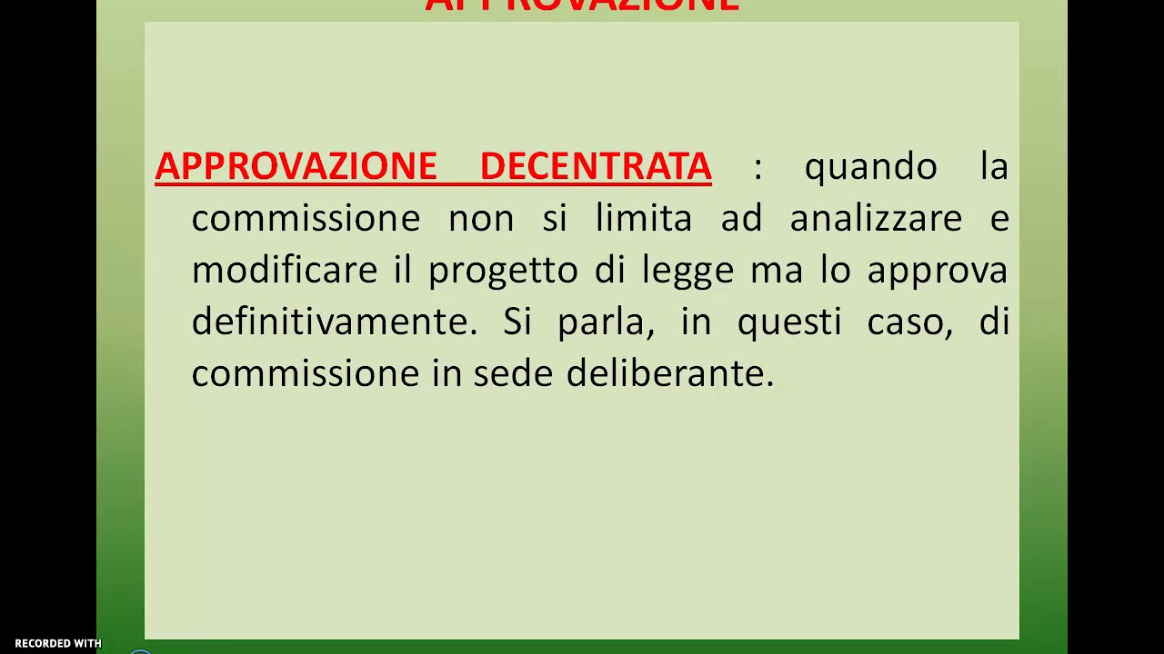 ITER DI UNA LEGGE ORDINARIA