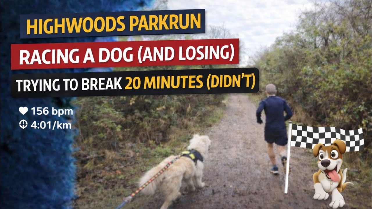 Highwoods parkrun - Lovely Mud and Hills, my (bad) Line Dancing Technique & Beaten by an epic Dog