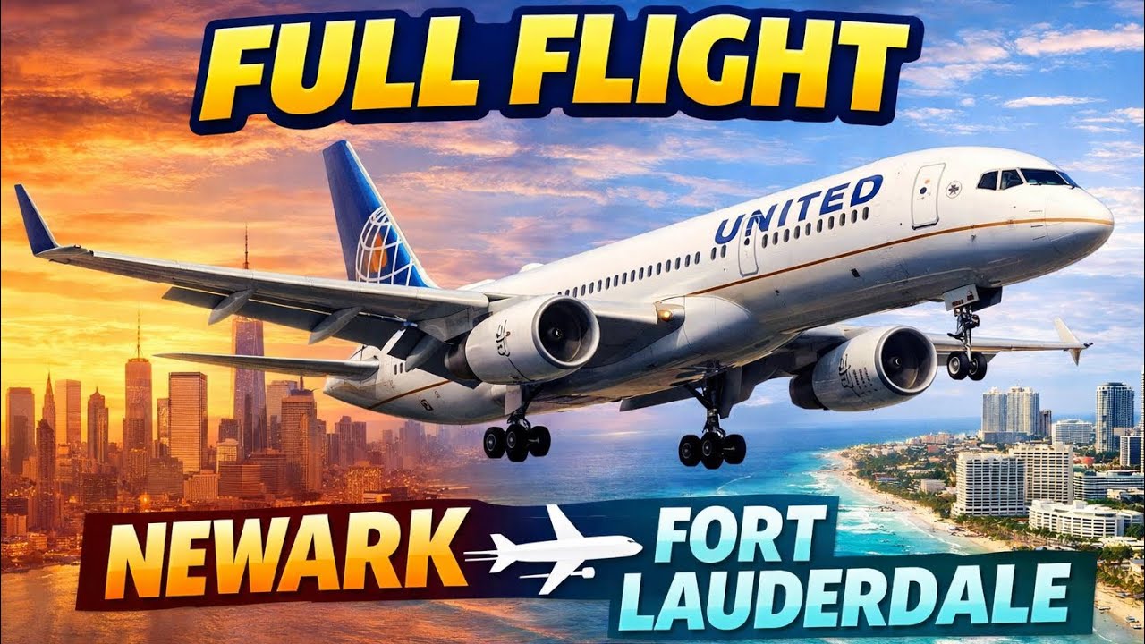 FULL FLIGHT | UNITED AIRLINES | NEWARK TO FORT LAUDERDALE | BOEING 757-200(WL) | INFLIGHT EP.36