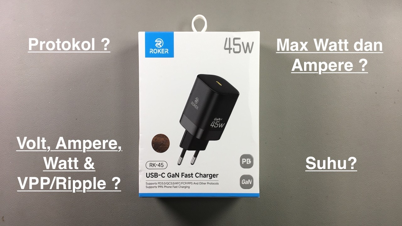 ROKER RK 45 GaN 45W USB C Fast Charger