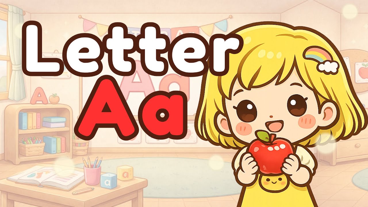 Letter A for Kids | Learn the Alphabet with Little Mochi Co 🍎✈️