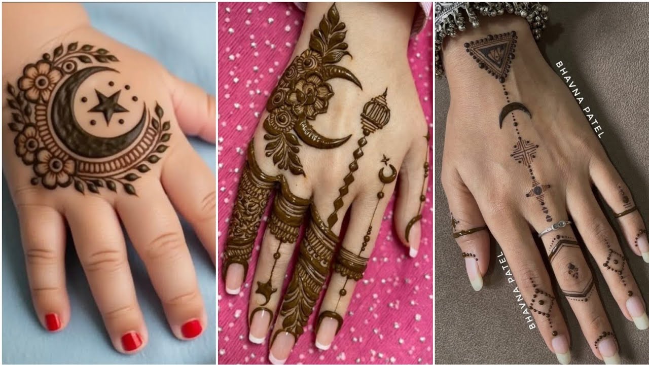 Latest Ramadan Mehandi Design /Simple Eid mehndi design 2026 // Chand Mehandi Design// Moon Mehandi.