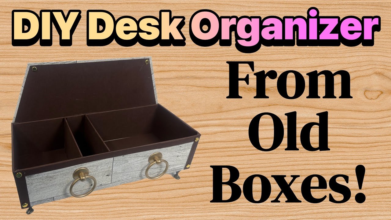 Recycle Old Gift Boxes Into DESKTOP ORGANIZERS! Dollar Tree Hack!
