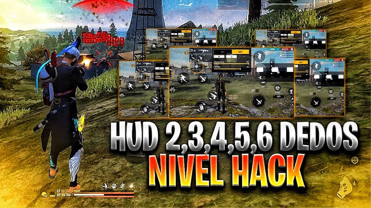 OS BRABOS!! 👾 TOP 5 MELHORES HUD 2,3,4,5,6 DEDOS FREE FIRE| HUD COMPLETO!