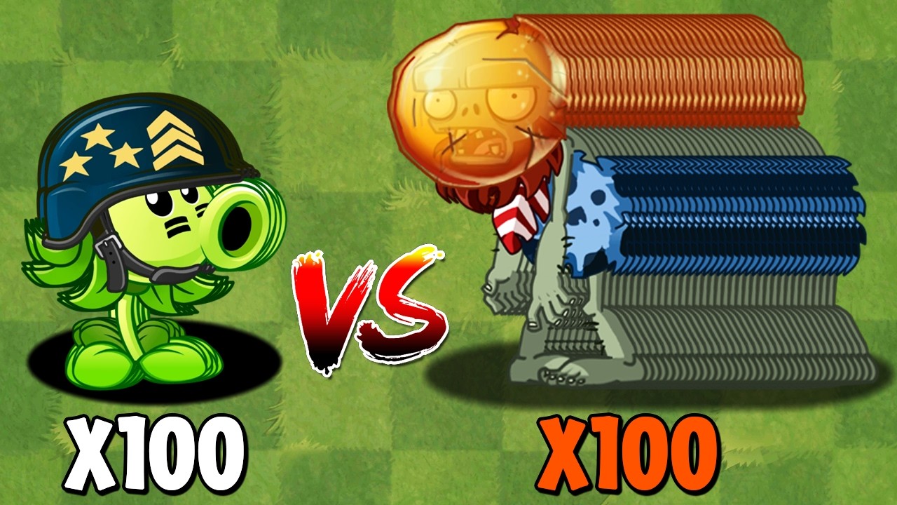 PVZ 2 Challenge - 100 Plants Vs 100 Zombies Level 5 - Who Will Win?