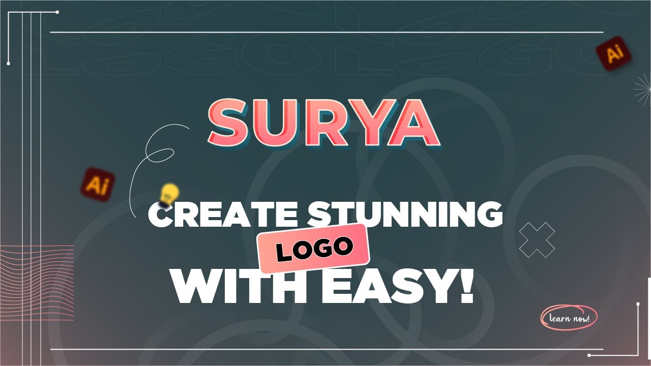 SURYA Logo Design Tutorial  Bold Metallic & Modern Corporate Identity in Illustrator |