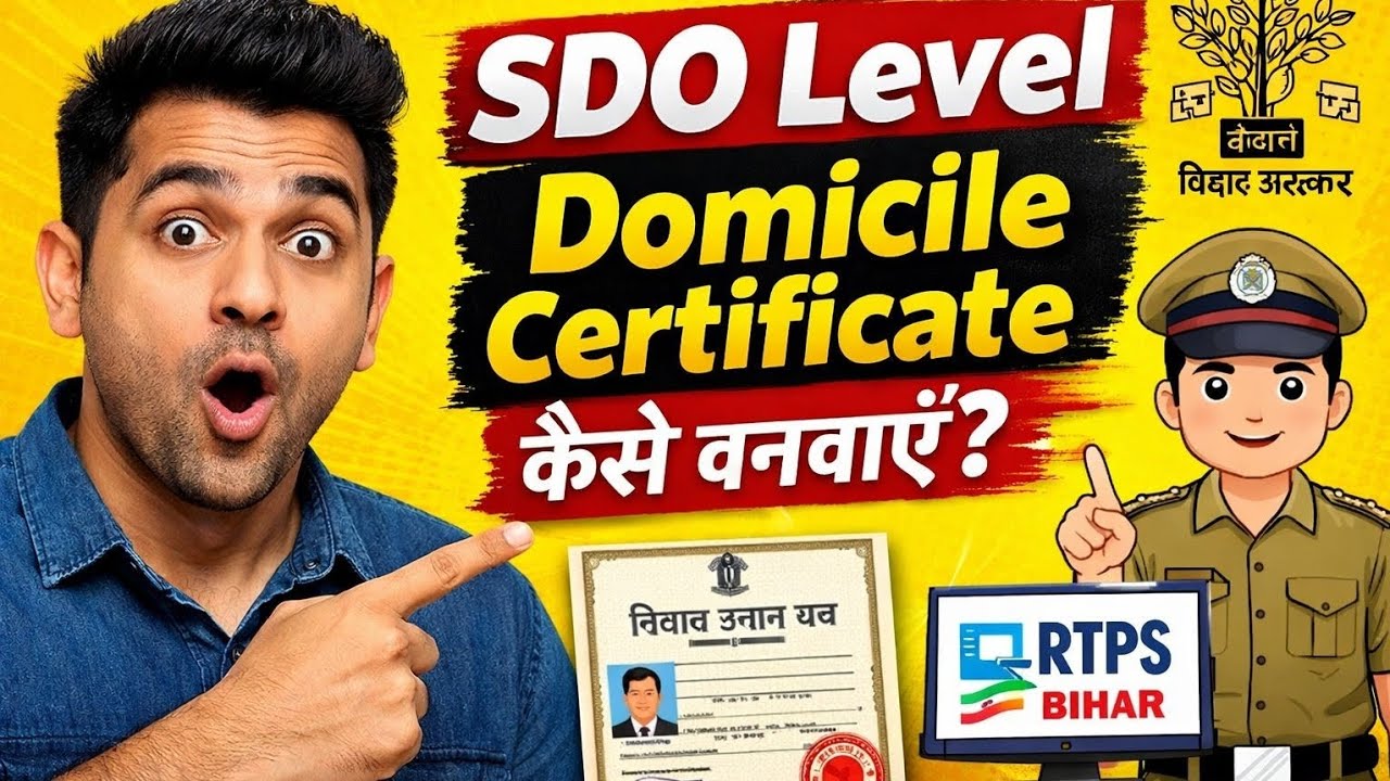 Residence Certificate Bihar SDO Level | Apply Online+Offline+CSC (2026)Block/SDO/DM Level Explained