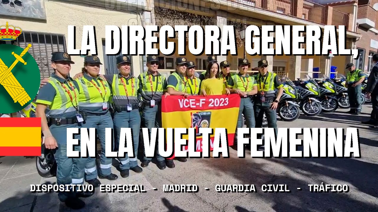 La directora de la Guardia Civil visita la Unidad de Movilidad y Seguridad de la Vuelta femenina
