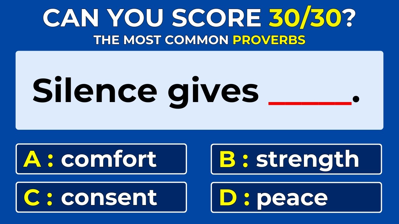 English Proverbs Quiz | Can You Score 30/30? #Challenge 25