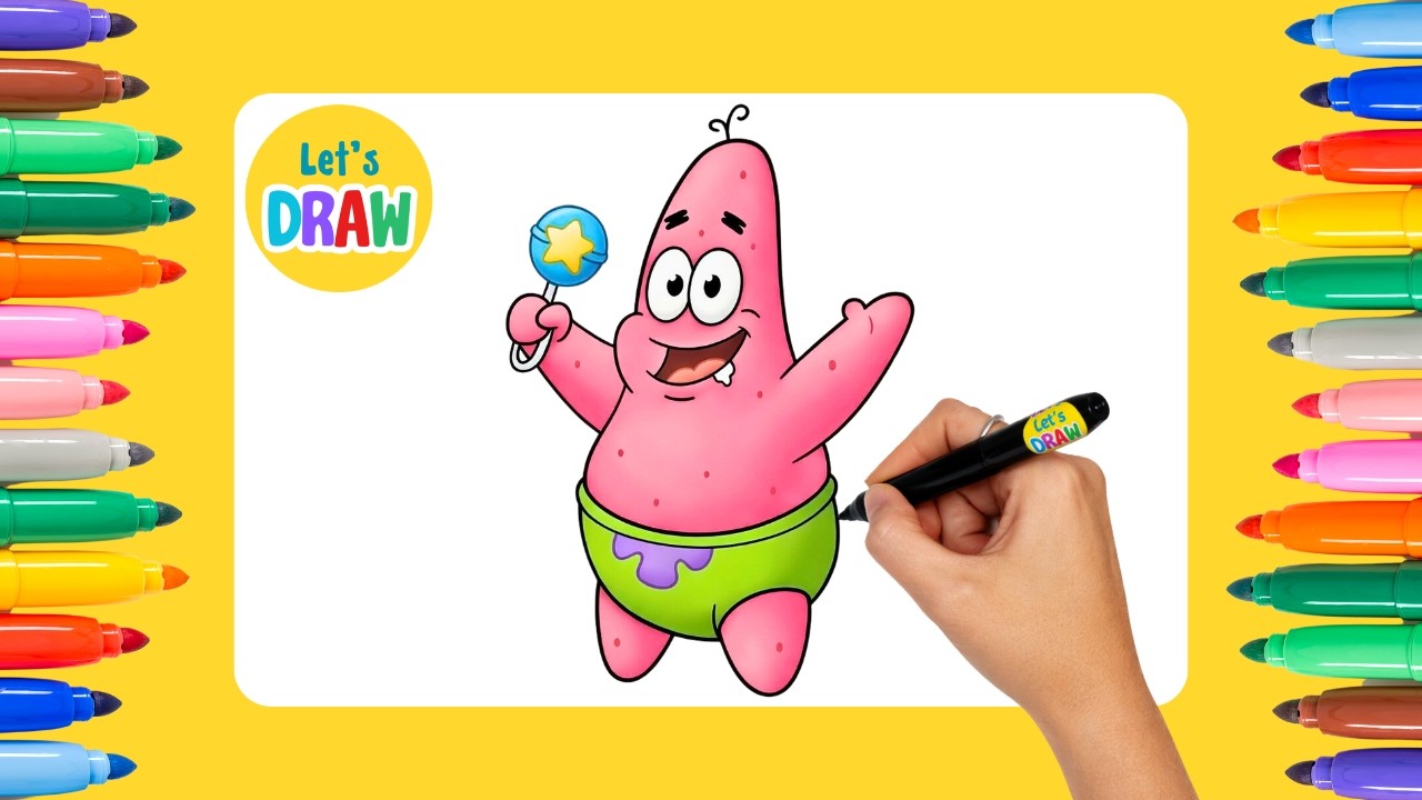 How to Draw a Cute Baby Patrick Star - SpongeBob SquarePants | Easy Cute Drawing Tutorial ✏️🎨
