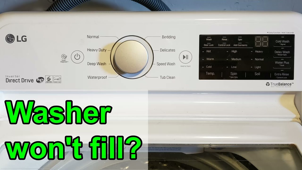 LG washer won't fill with water: Code 'IE'