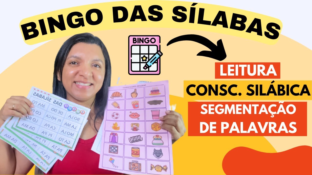 Bingo das Sílabas e Palavras para Trabalhar Consc. Silábica e Segm. de Palavra. [ALFABETIZAÇÃO]
