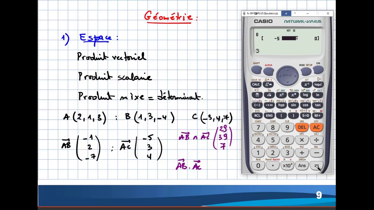 Calculatrice Géométrie dans l'espace final