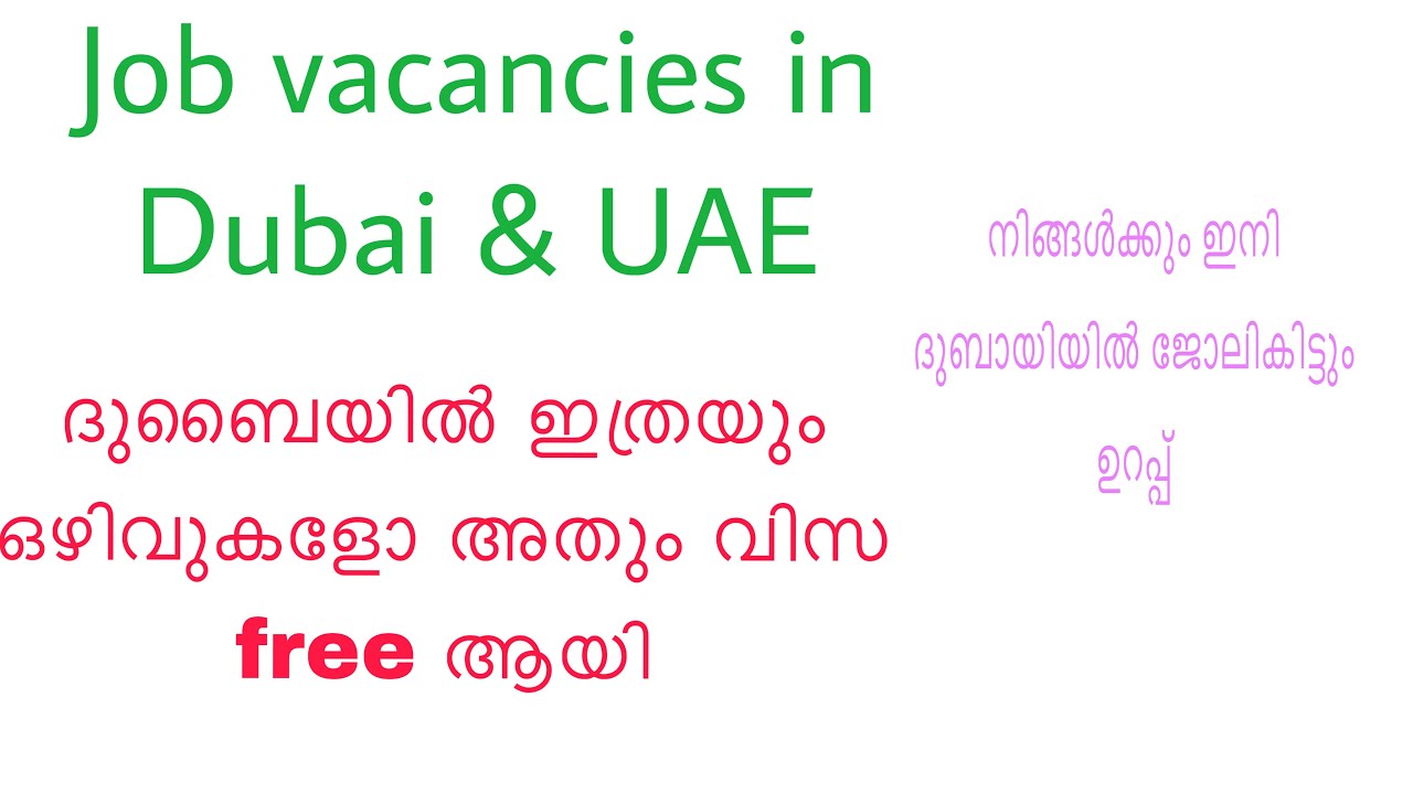 free job vacancies in Dubai (uae)നിങ്ങൾക്കും സുഹൃത്തുക്കളും ജോലിക്ക് വരാം കമ്പനി വിളിക്കുന്നു