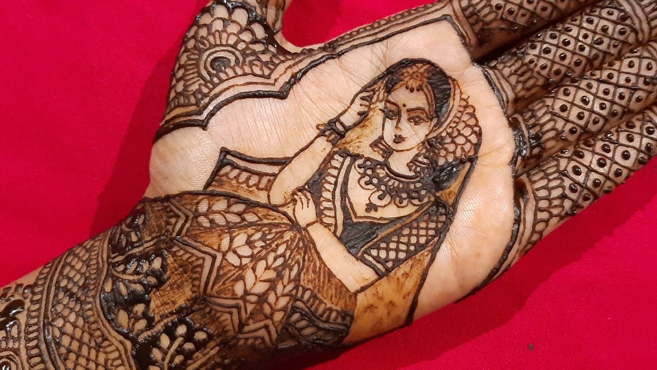 Bride Making Using Henna -dulhan mehndi design 2020 - dulhan kaise banaye- how to draw simple bride
