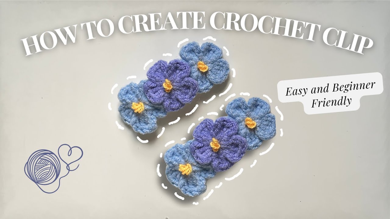 [Hair Clip Series #2] How to create DIY crochet clip | Step by Step | Easy DIY Hair Accessories