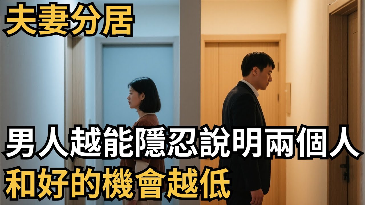 夫妻分居，男人越能隱忍，說明兩個人和好的機會越低【潘多拉心理】#心理學#心理健康#兩性#情感#知識#命運#知識科普#知識研究#身心健康#壓力#原生家庭