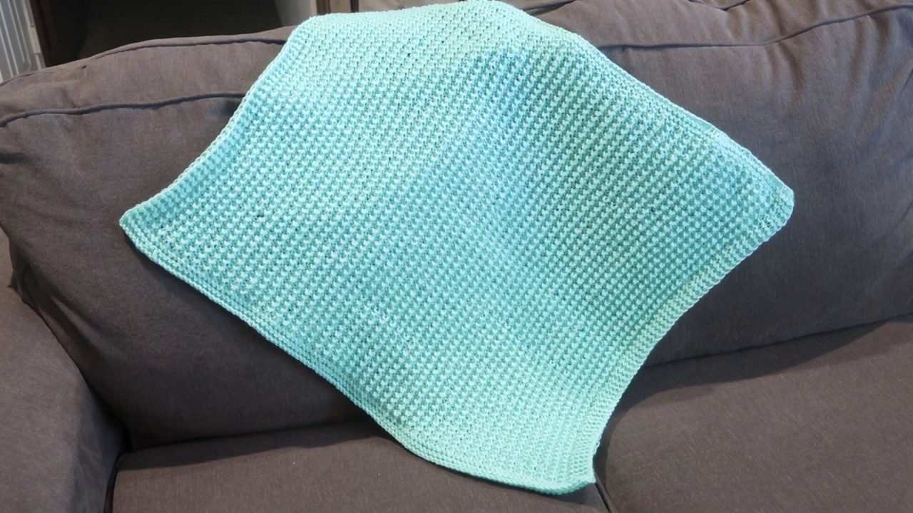 Como Hacer Cobijita  de bienvenida para bebe tejida en dos agujas