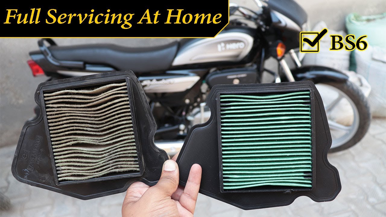 splendor plus Bs6 full servicing at home