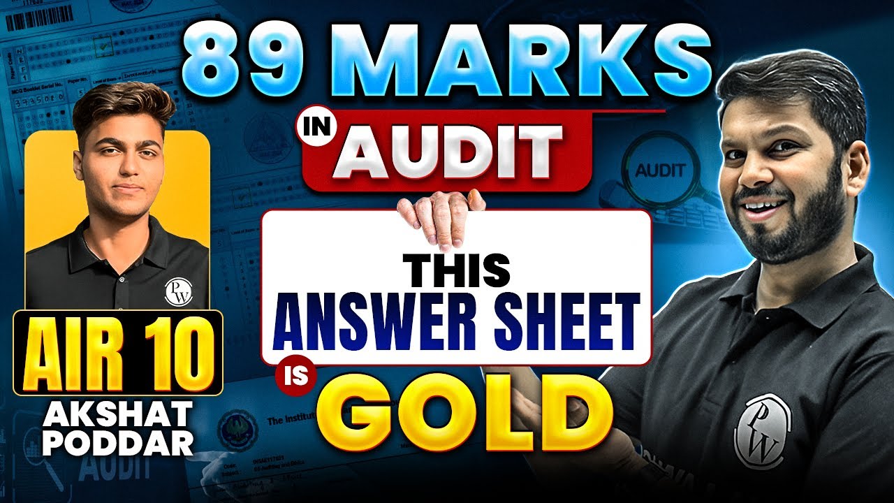 CA Inter AIR Answer Sheet Analysis 89 Marks in Audit🔥Akshat Poddar (AIR 10)