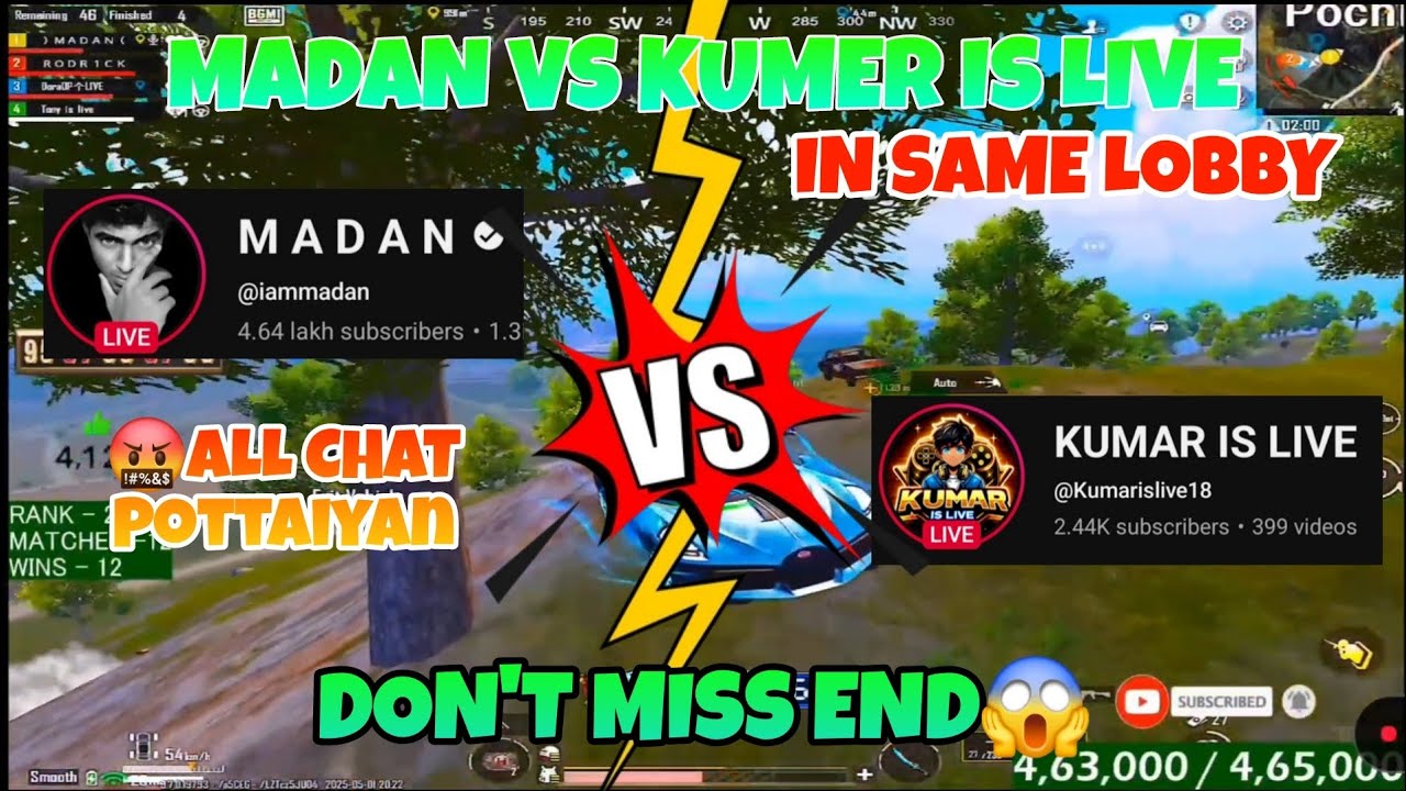 🤬MADAN VS KUMER IS LIVE😱ALL CHAT POTTAIYAN #madan #botsquad #viralvideo #trending #tamilbgmilive