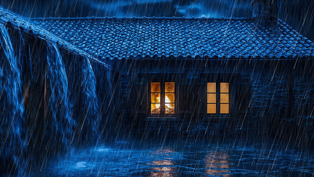 Heavy Rain & Thunder on Roof for Deep Sleep & Relaxation | Natural Rain Sounds White Noise