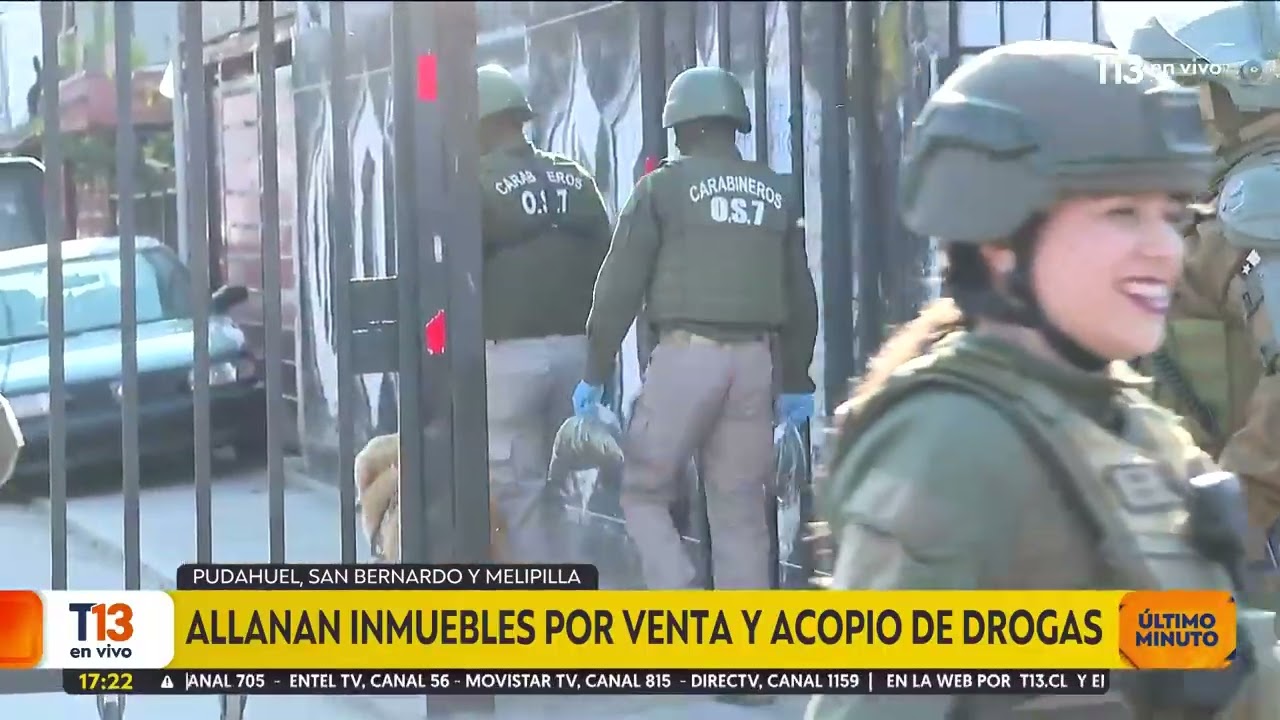 Allanan inmuebles por venta y acopio de drogas en San Bernardo, Pudahuel y Melipilla