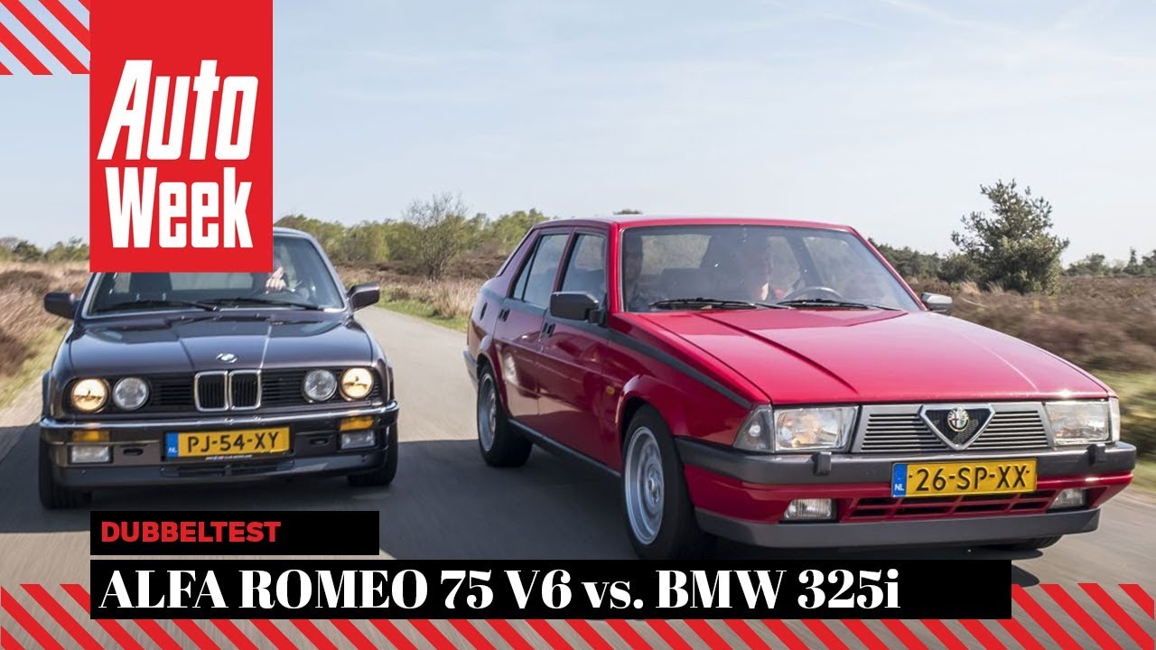 Alfa Romeo 75 V6 vs BMW 325i - Classics dubbeltest - English subtitles