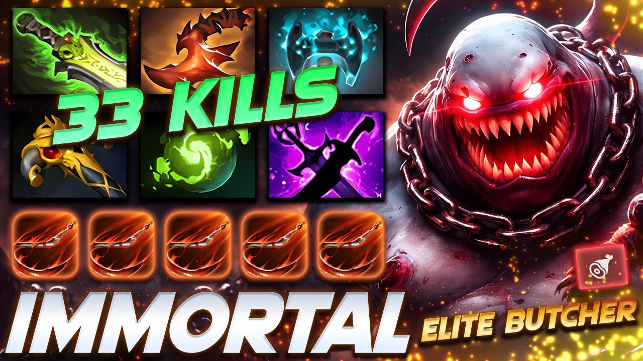 PUDGE 33 FRAGS ELITE BUTCHER - Dota 2 Pro Gameplay [Watch & Learn]