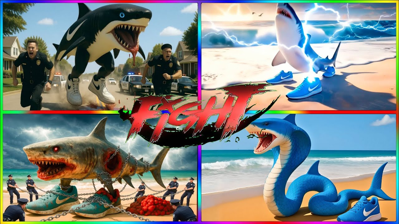 ⚔️ Monster Sharks FIGHT  Who Is The Strongest 🦈🔥 #tileshopedmrush #italianbrainrot