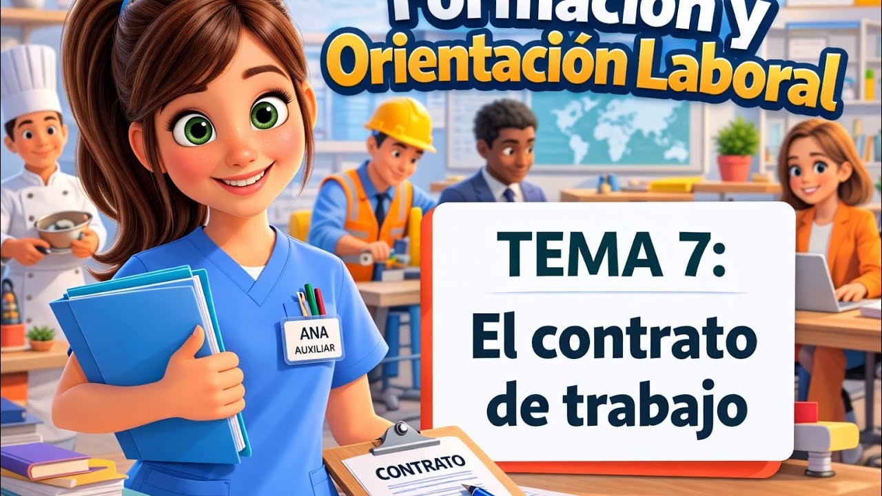 FOL TEMA 7: El contrato de trabajo #tcae #pruebaslibres #contratodetrabajo #fol #formación